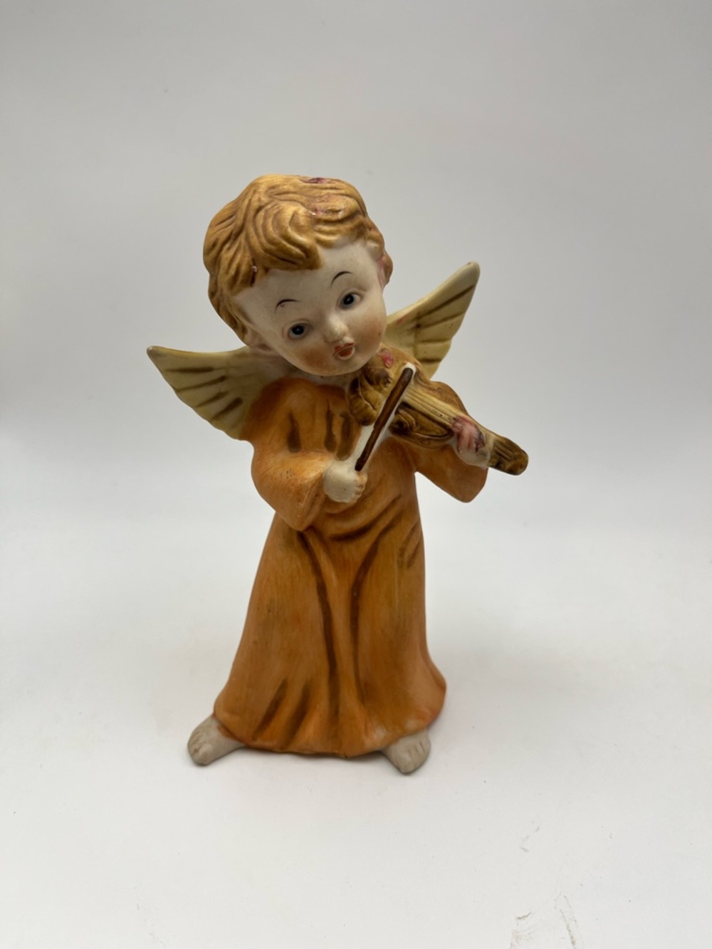 Vintage Homeco Ceramic Angel Figurine Playing Violin